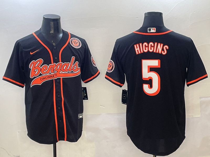 Men Cincinnati Bengals #5 Hiccins Black Joint Name 2025 Nike Limited NFL Jersey style 6->cincinnati bengals->NFL Jersey